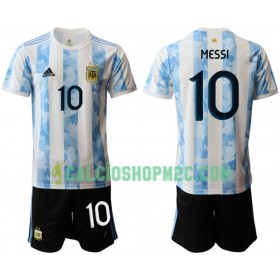 Argentina Lionel Messi 10 Bambino Maglia Prima 2020 Manica Corta (+ Pantaloncini)